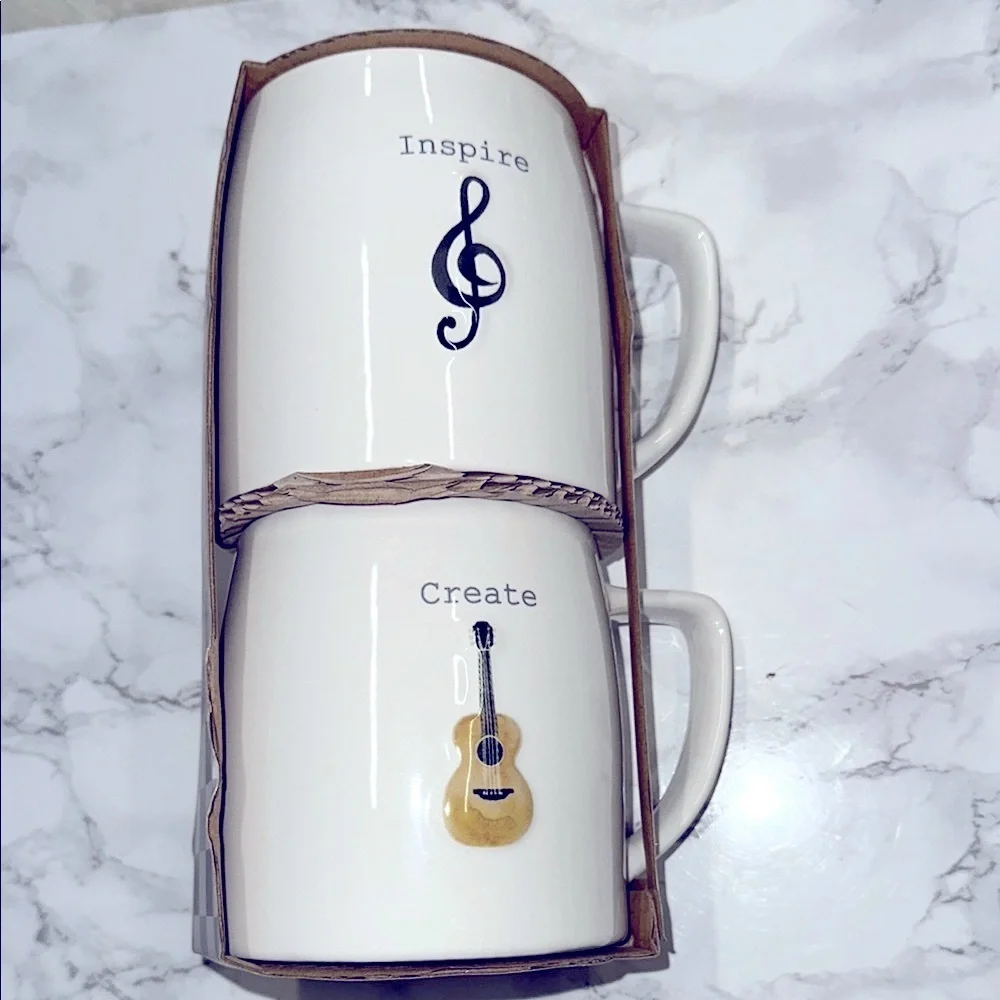 Dolly Parton Inspire & Create White Ceramic Mug Set new in package